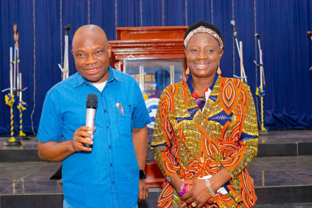 Pastor in Charge of Oyo Province 4/APICR Region 42, Pastor Rotimi Adegborioye and Founder, Holistic Global Foundation, Pastor (Mrs) Bunmi Bamgbose